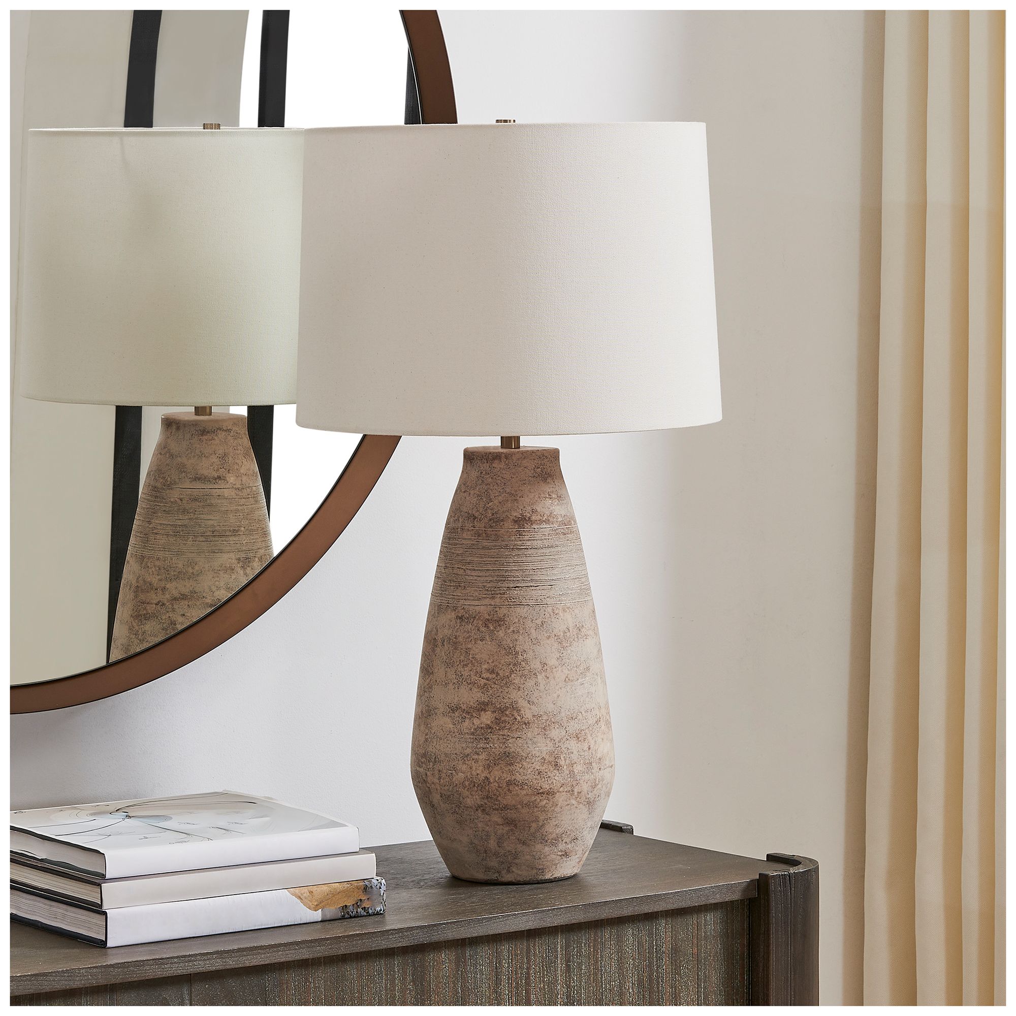 Image 3 Uttermost Dunford 28 1/2" Aged Browne and Gray Ceramic Table Lamp more views