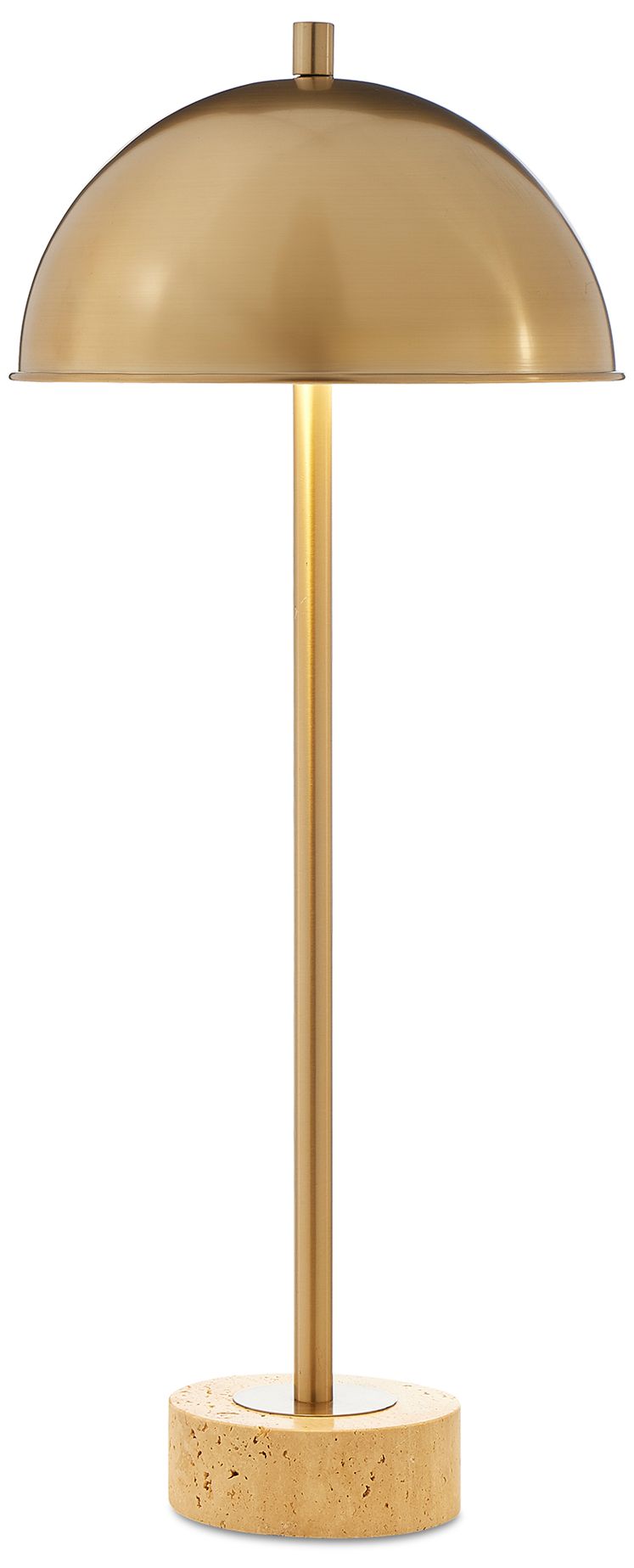 Image 2 Uttermost Dunham 28 1/4" Brass Metal and Travertine Buffet Lamp