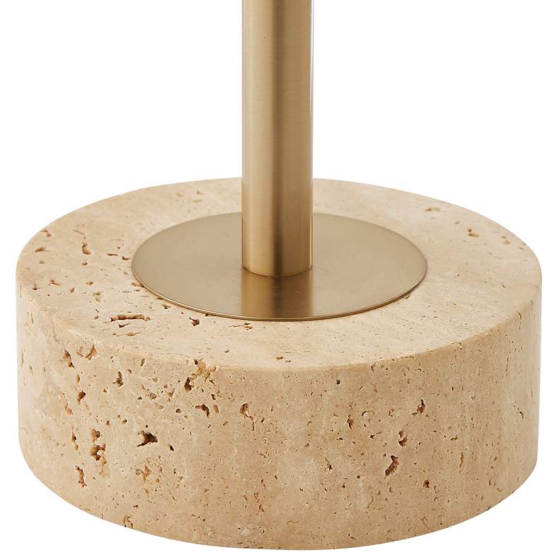 Image 5 Uttermost Dunham 28 1/4" Brass Metal and Travertine Buffet Lamp more views