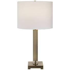 Image5 of Uttermost Duomo Antique Brass Metal Column Table Lamp more views