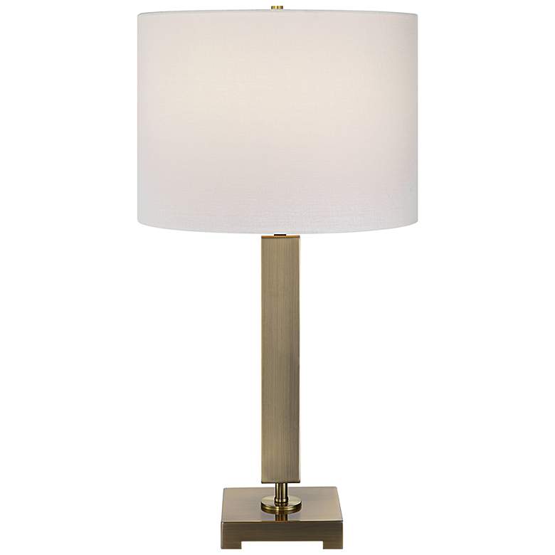 Image 5 Uttermost Duomo Antique Brass Metal Column Table Lamp more views