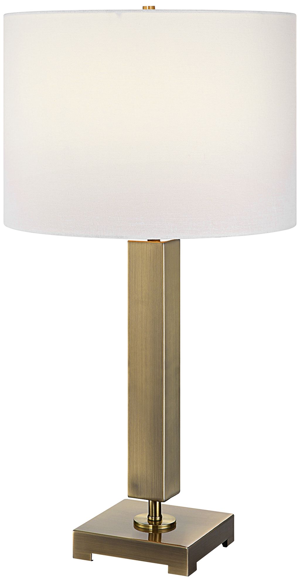 Uttermost Duomo Antique Brass Metal Column Table Lamp