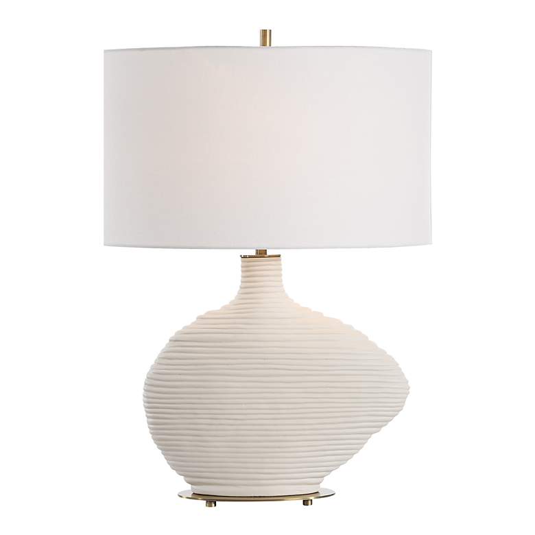 Image 2 Uttermost Duostacked 24 1/4" High White Ceramic Table Lamp