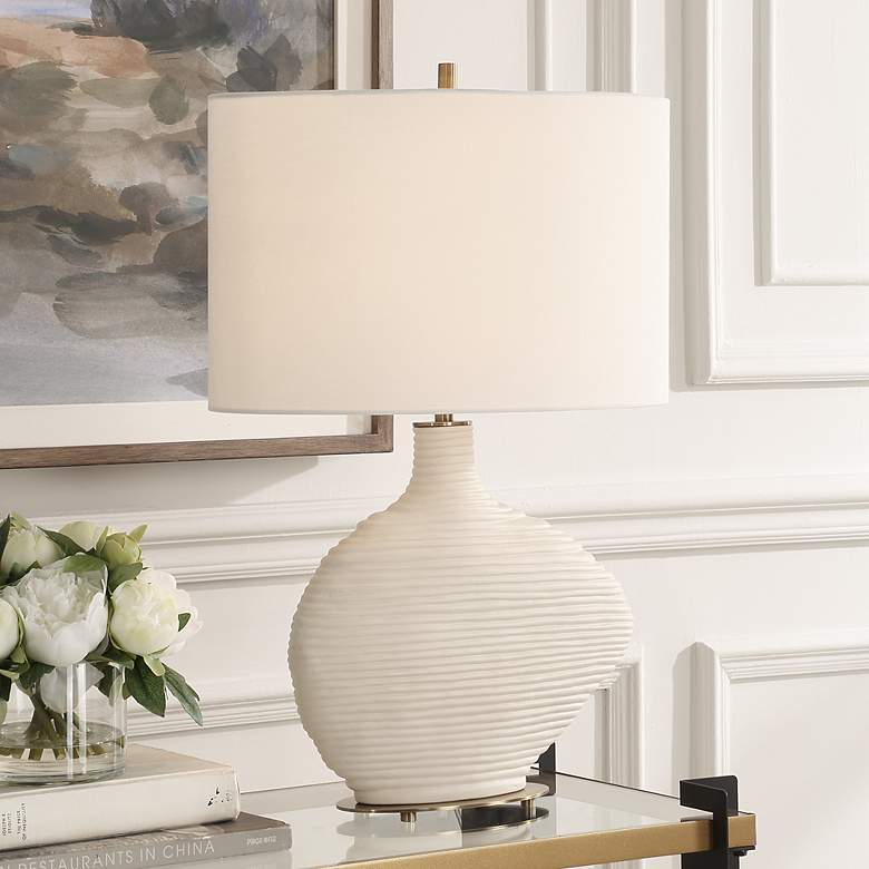 Image 3 Uttermost Duostacked 24 1/4" High White Ceramic Table Lamp more views