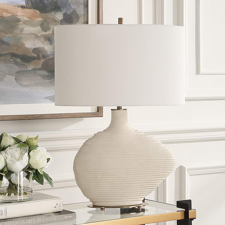 Image 4 Uttermost Duostacked 24 1/4" High White Ceramic Table Lamp more views