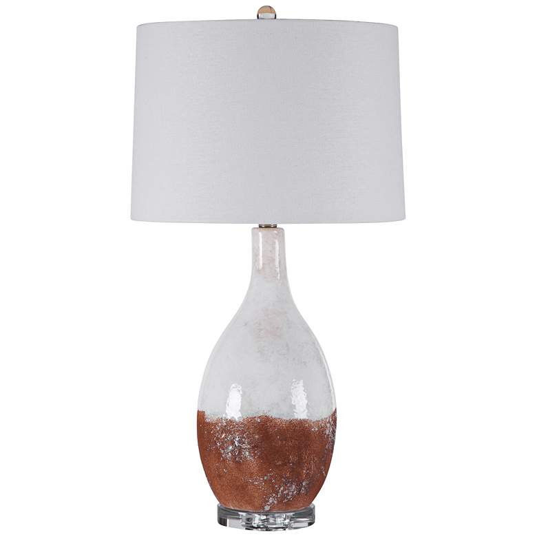 Image 2 Uttermost Durango Terracotta and White Ceramic Table Lamp