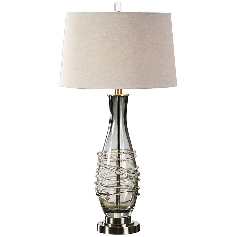 Image 1 Uttermost Durazzano Charcoal Gray Glass Table Lamp