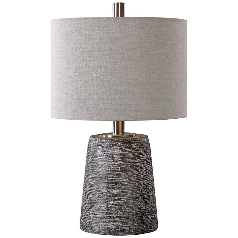 Image 2 Uttermost Duron 23 inch Dark Rustic Gray Ceramic Table Lamp