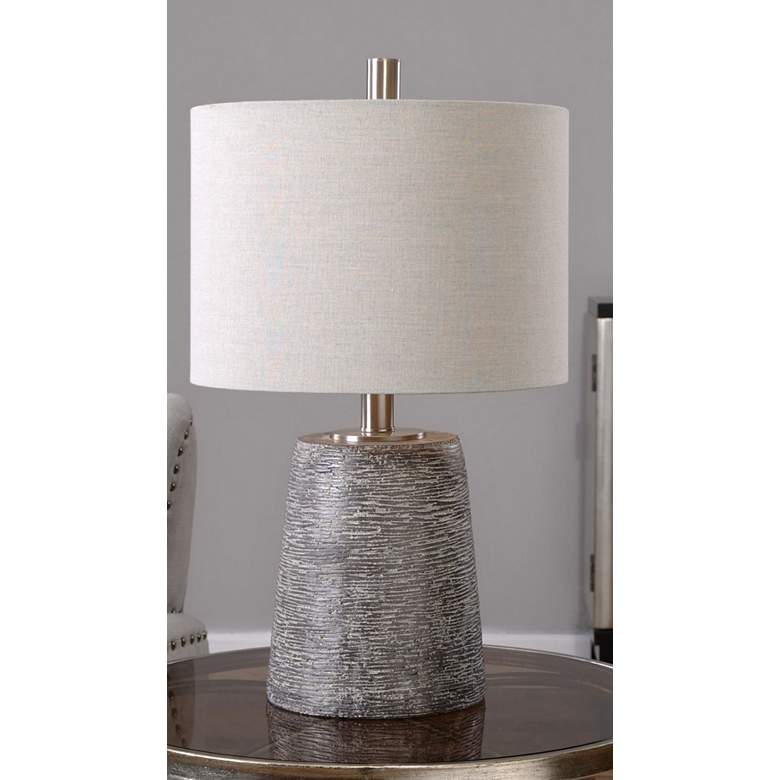 Image 3 Uttermost Duron 23 inch Dark Rustic Gray Ceramic Table Lamp more views