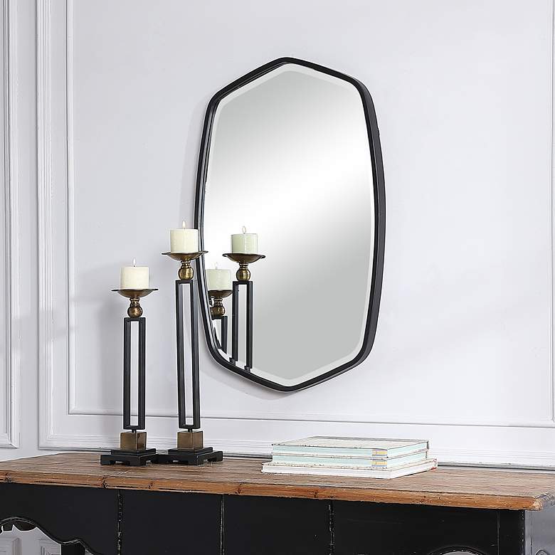 Image 4 Uttermost Duronia Satin Black 22 1/4 inch x 36 1/4 inch Wall Mirror more views