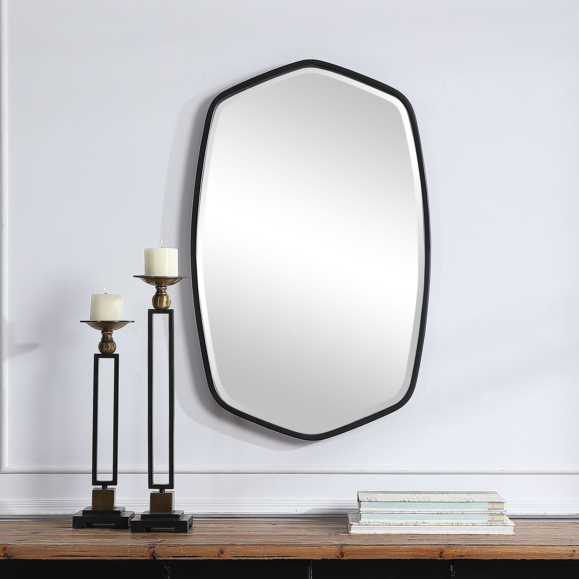 Uttermost Duronia Satin Black 22 1/4" x 36 1/4" Wall Mirror