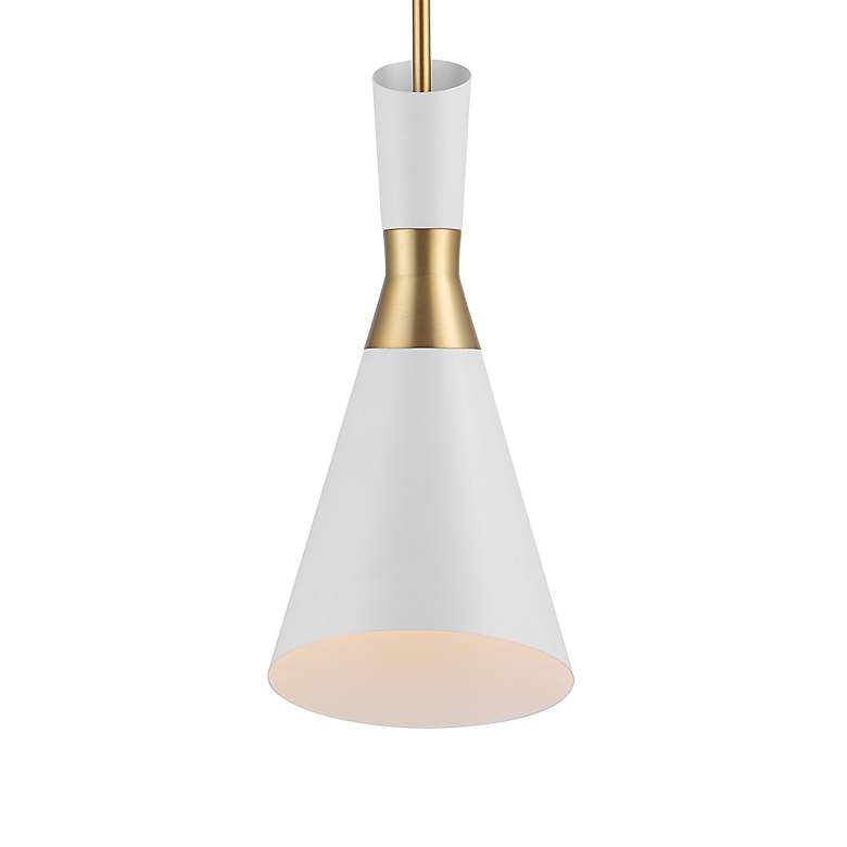 Image 6 Uttermost Eames 8" Wide White Antique Brass Mini Pendant more views
