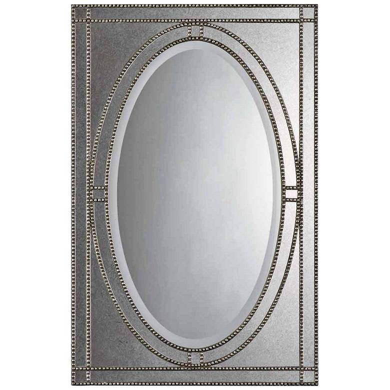 Image 1 Uttermost Earnestine Silver 28 1/2 inch x 43 1/2 inch Wall Mirror