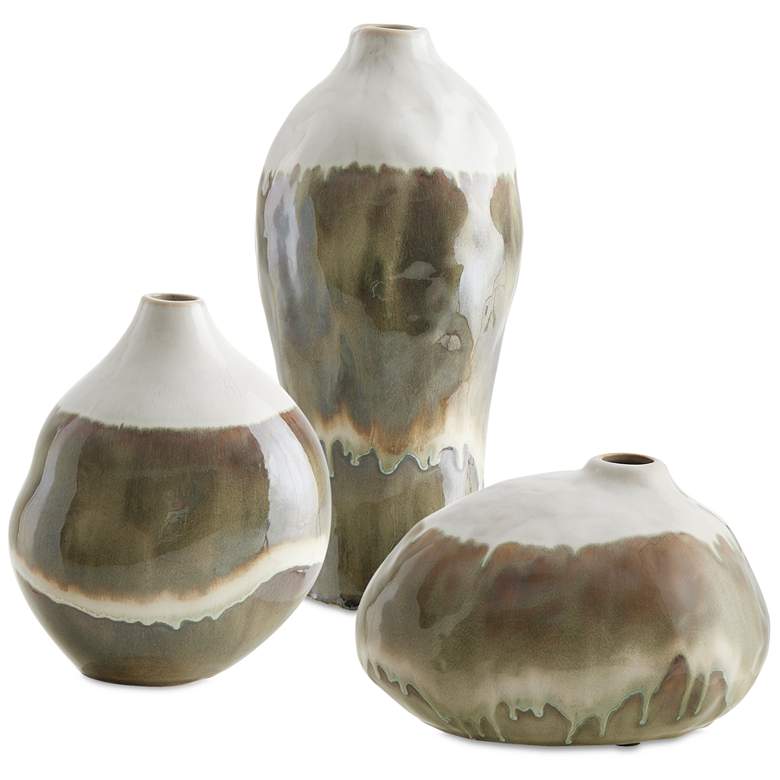 Image 1 Uttermost Earthflow Indoor-Outdoor 3-Piece Earthenware Vases