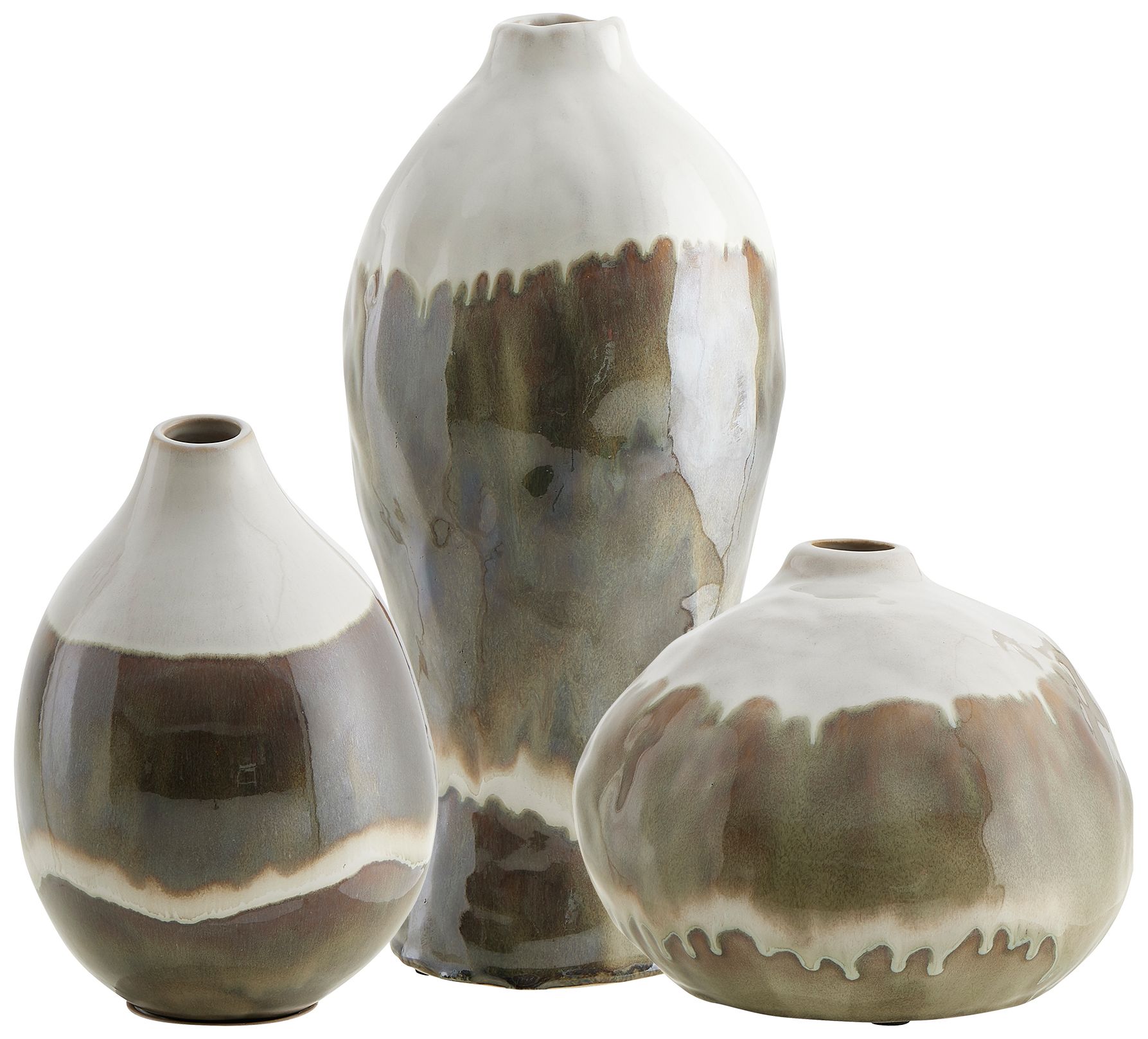 Image 4 Uttermost Earthflow Indoor-Outdoor 3-Piece Earthenware Vases more views