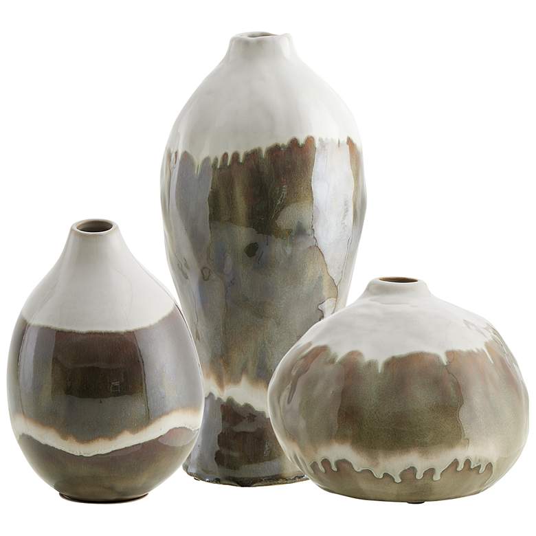 Image 4 Uttermost Earthflow Indoor-Outdoor 3-Piece Earthenware Vases more views