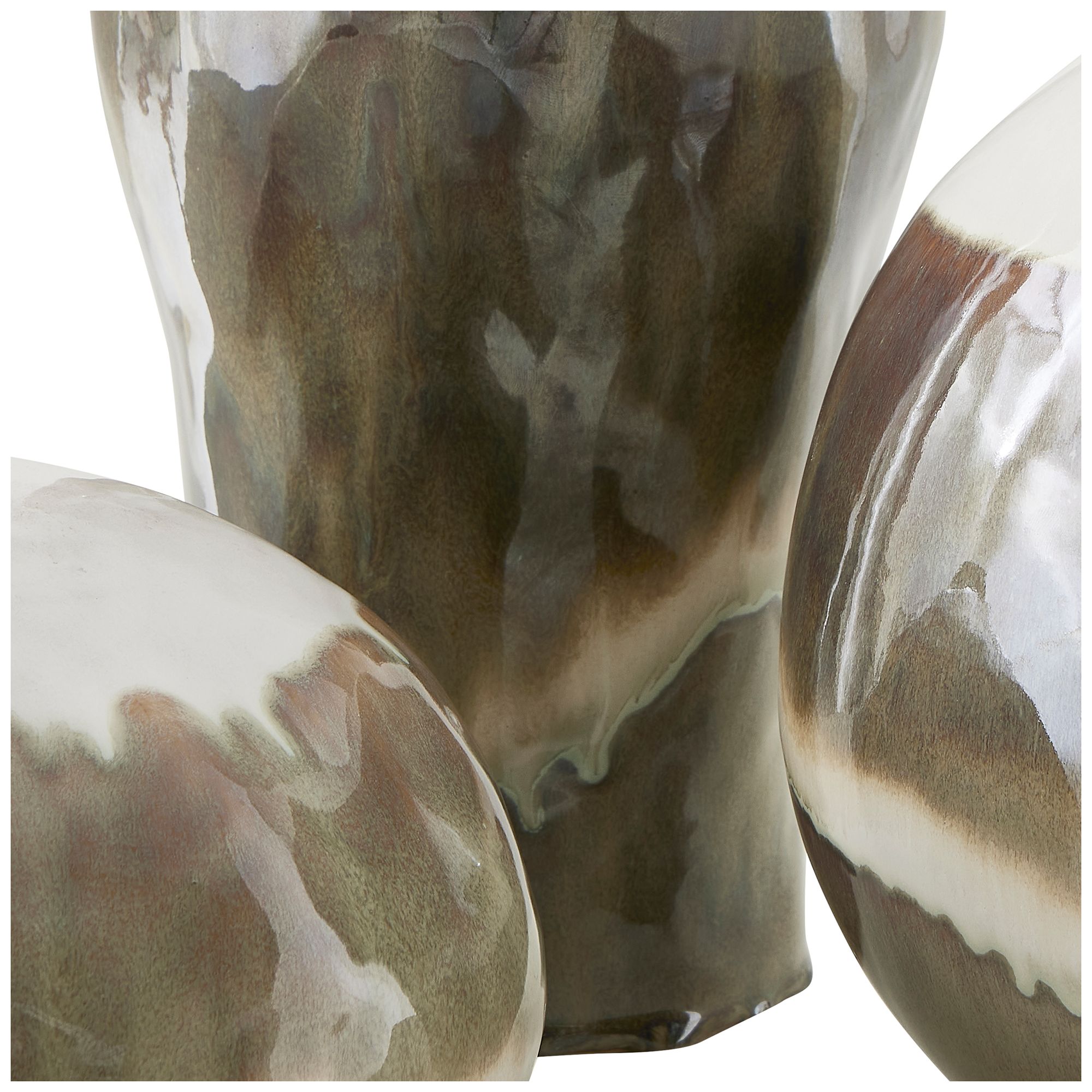 Image 5 Uttermost Earthflow Indoor-Outdoor 3-Piece Earthenware Vases more views