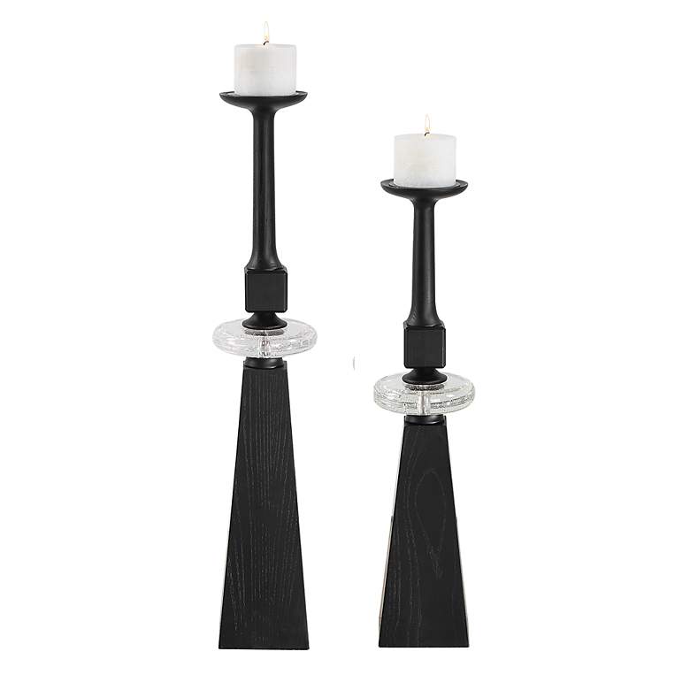 Image 4 Uttermost Ebon Glow 2-Piece Candleholders more views