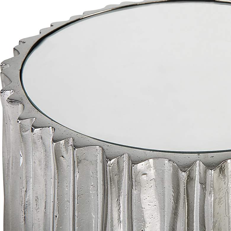 Image 3 Uttermost Echo 11" Wide Polished Dark Nickel Drink Table more views