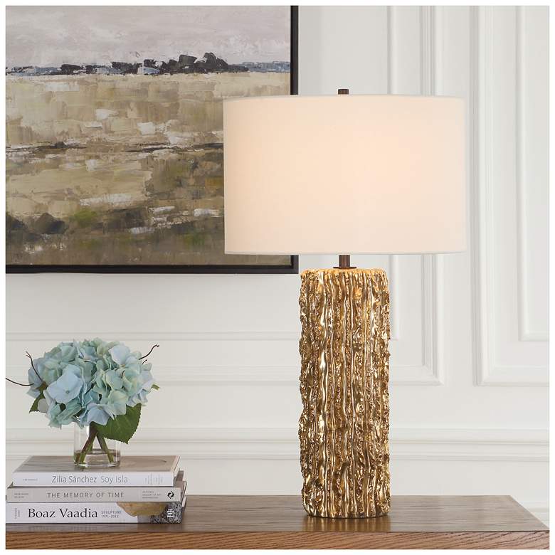 Image 1 Uttermost Echo 27 3/4" Metallic Gold Table Lamp