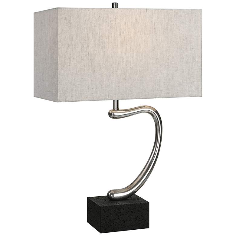 Image 2 Uttermost Eden Tarnished Silver and Black Marble Table Lamp