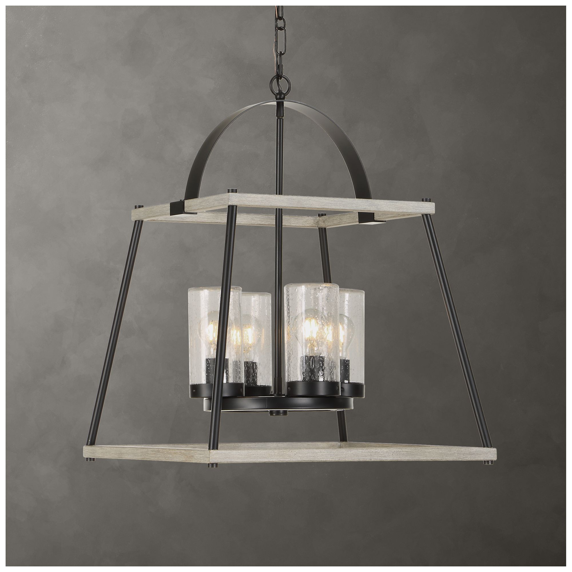Image 2 Uttermost Edgecomb 20" Wide Gray and Black 4-Light Pendant more views