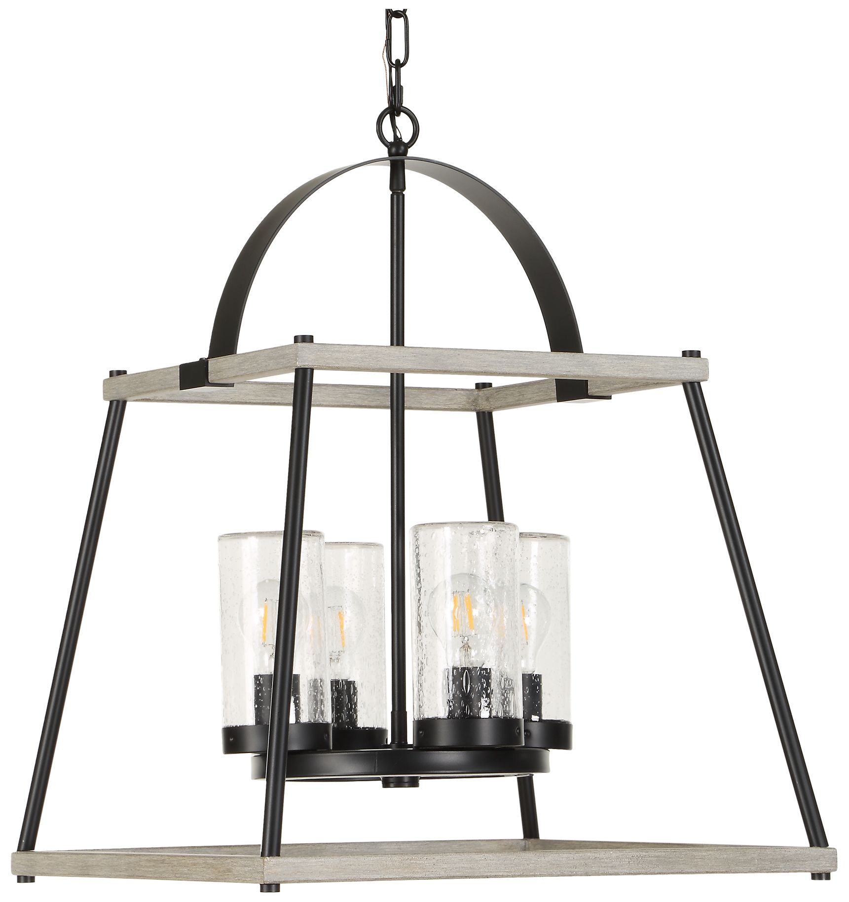 Image 3 Uttermost Edgecomb 20" Wide Gray and Black 4-Light Pendant more views