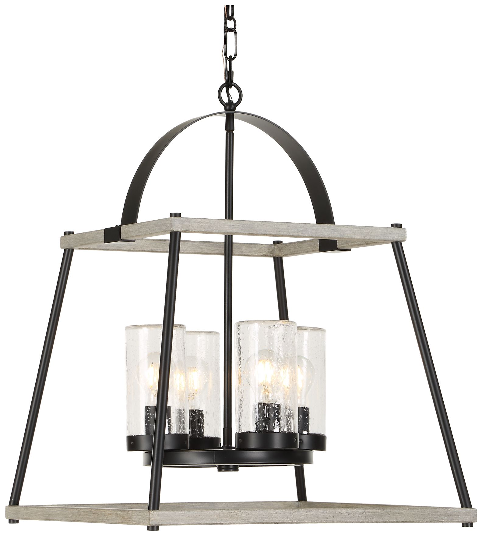 Uttermost Edgecomb 20" Wide Greige and Black 4-Light Indoor/Outdoor Pendant