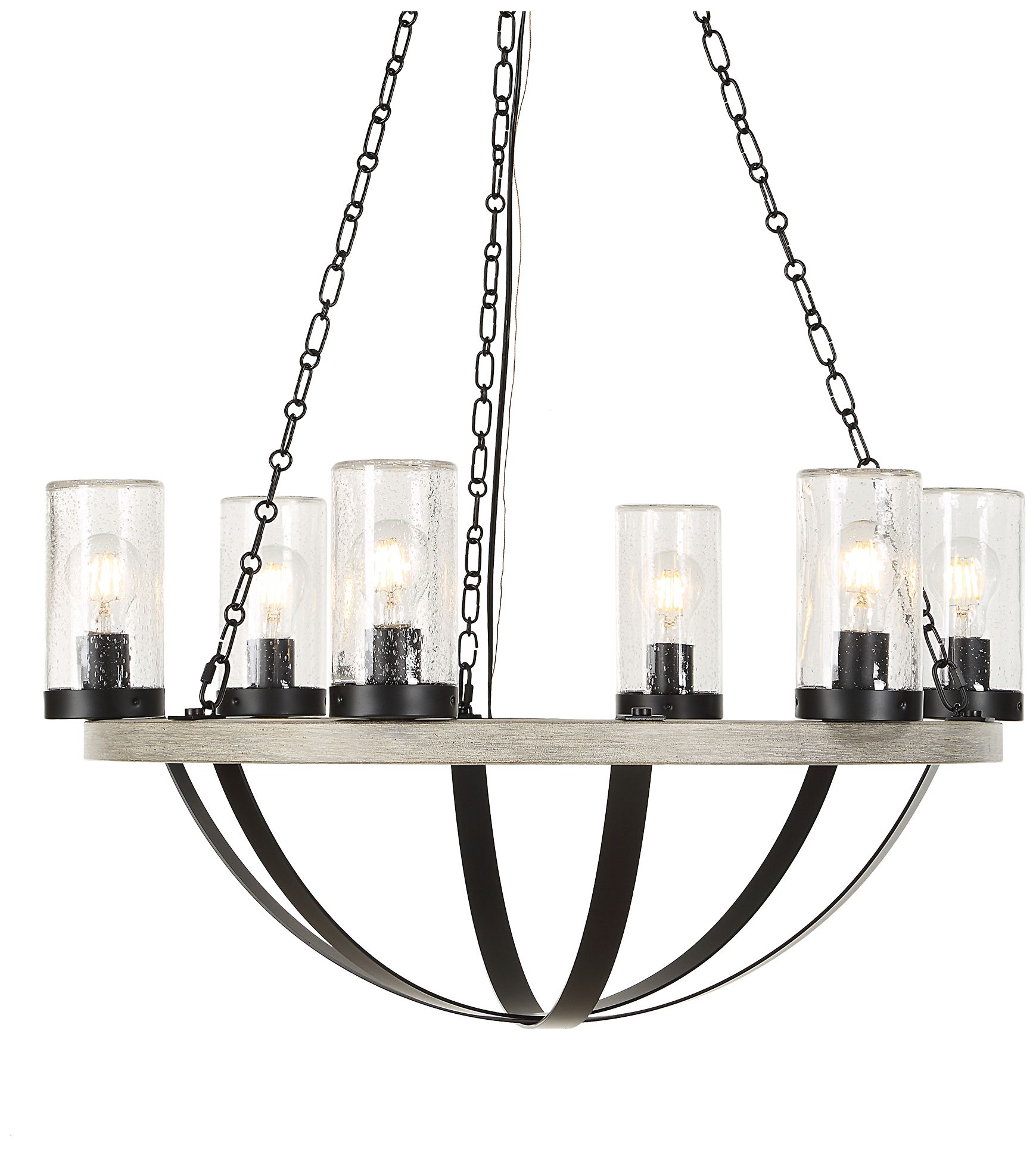 Image 2 Uttermost Edgecomb 30" Wide Gray and Black 6-Lt Chandelier