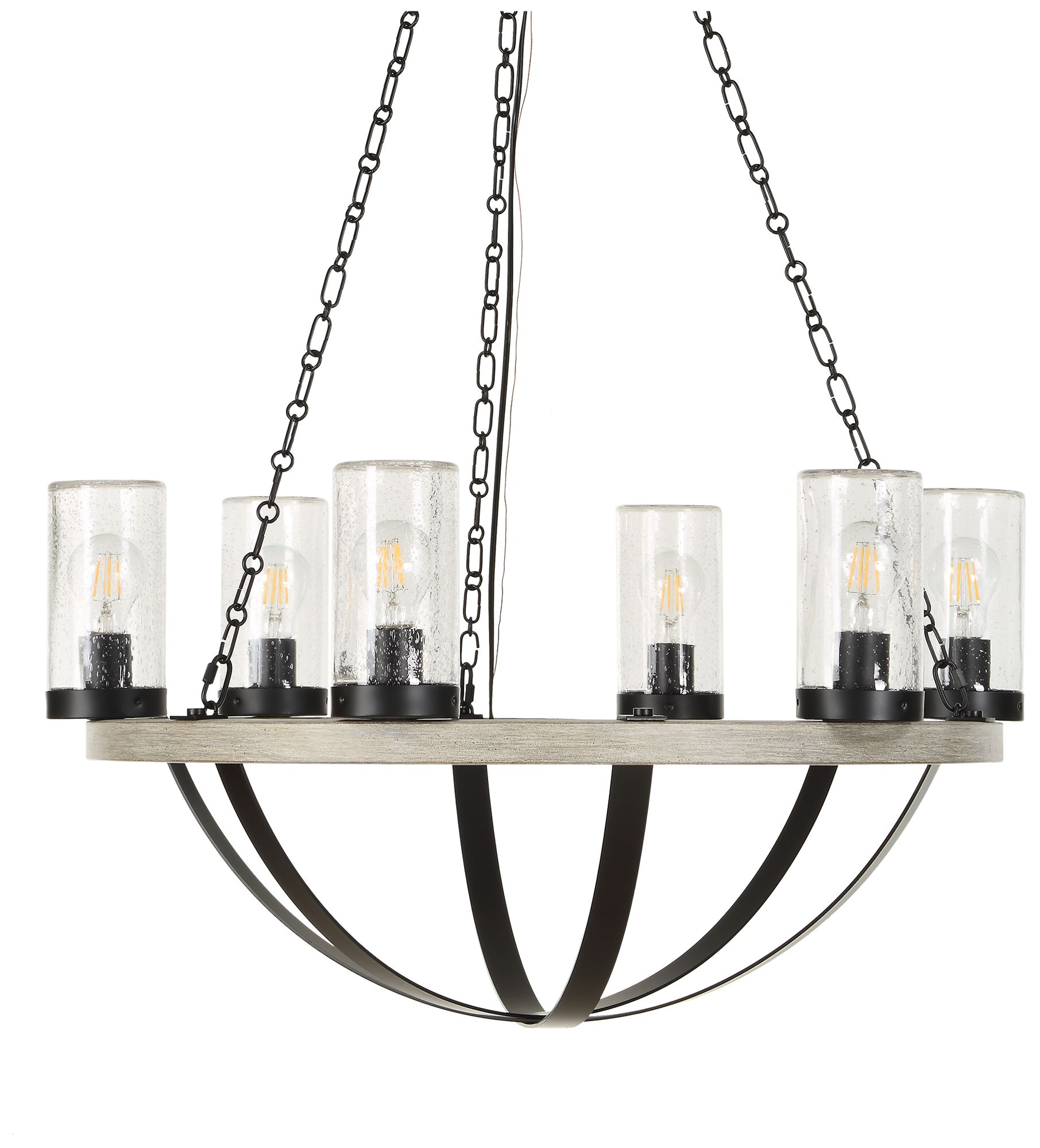 Image 4 Uttermost Edgecomb 30" Wide Gray and Black 6-Lt Chandelier more views