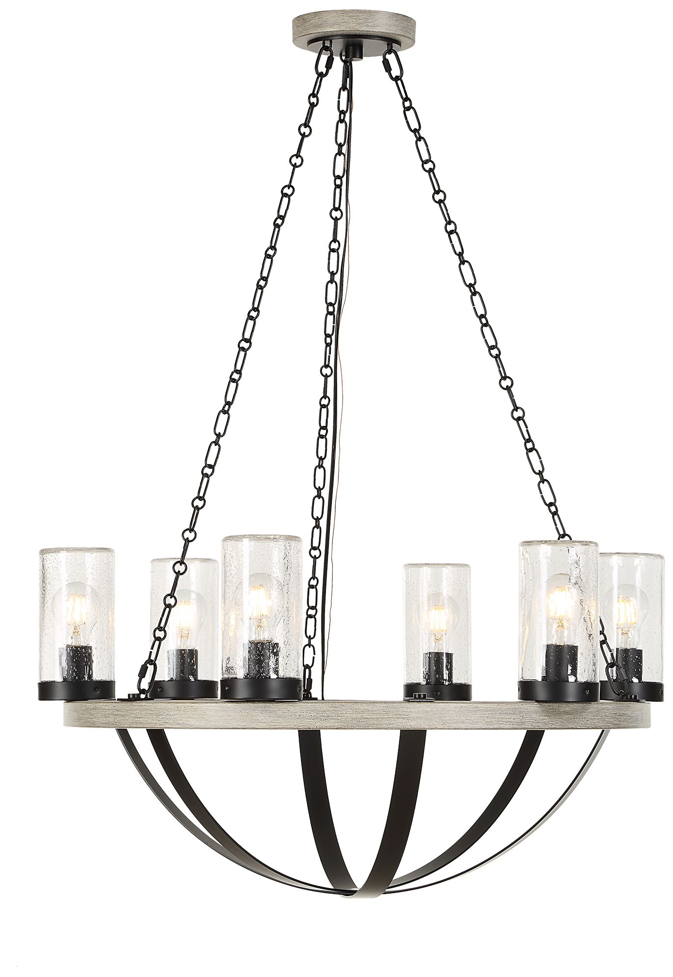 Image 5 Uttermost Edgecomb 30" Wide Gray and Black 6-Lt Chandelier more views