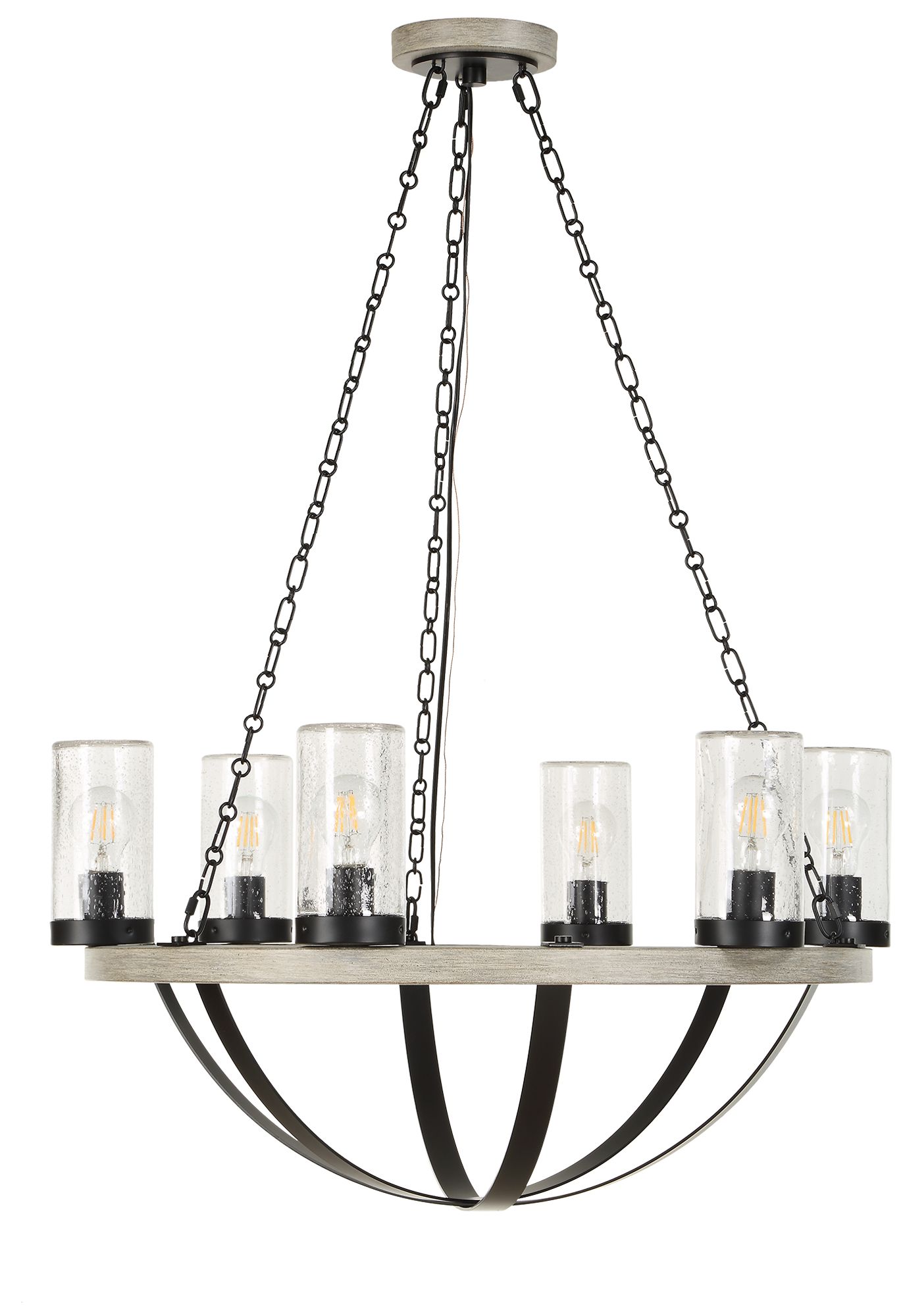 Image 6 Uttermost Edgecomb 30" Wide Gray and Black 6-Lt Chandelier more views