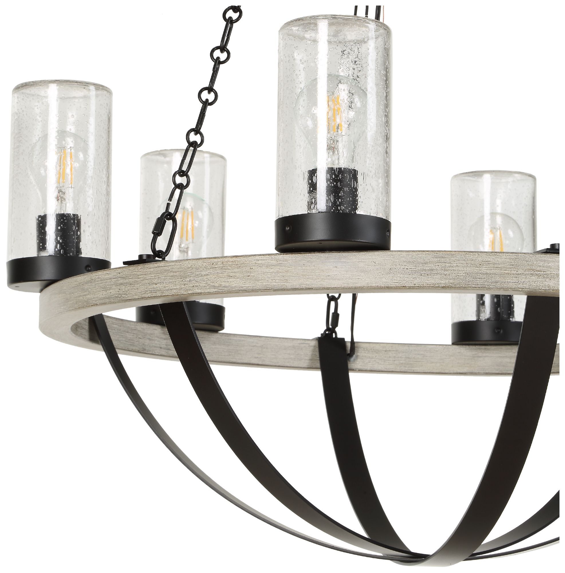 Image 7 Uttermost Edgecomb 30" Wide Gray and Black 6-Lt Chandelier more views