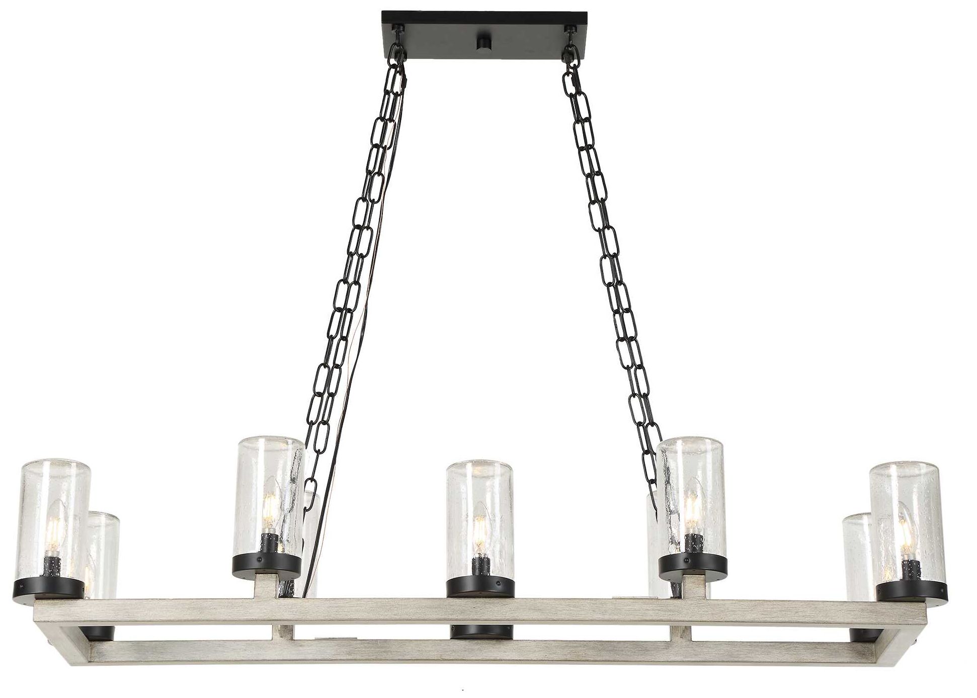 Image 2 Uttermost Edgecomb 48" Wide Gray and Blk 10-Lt Chandelier more views