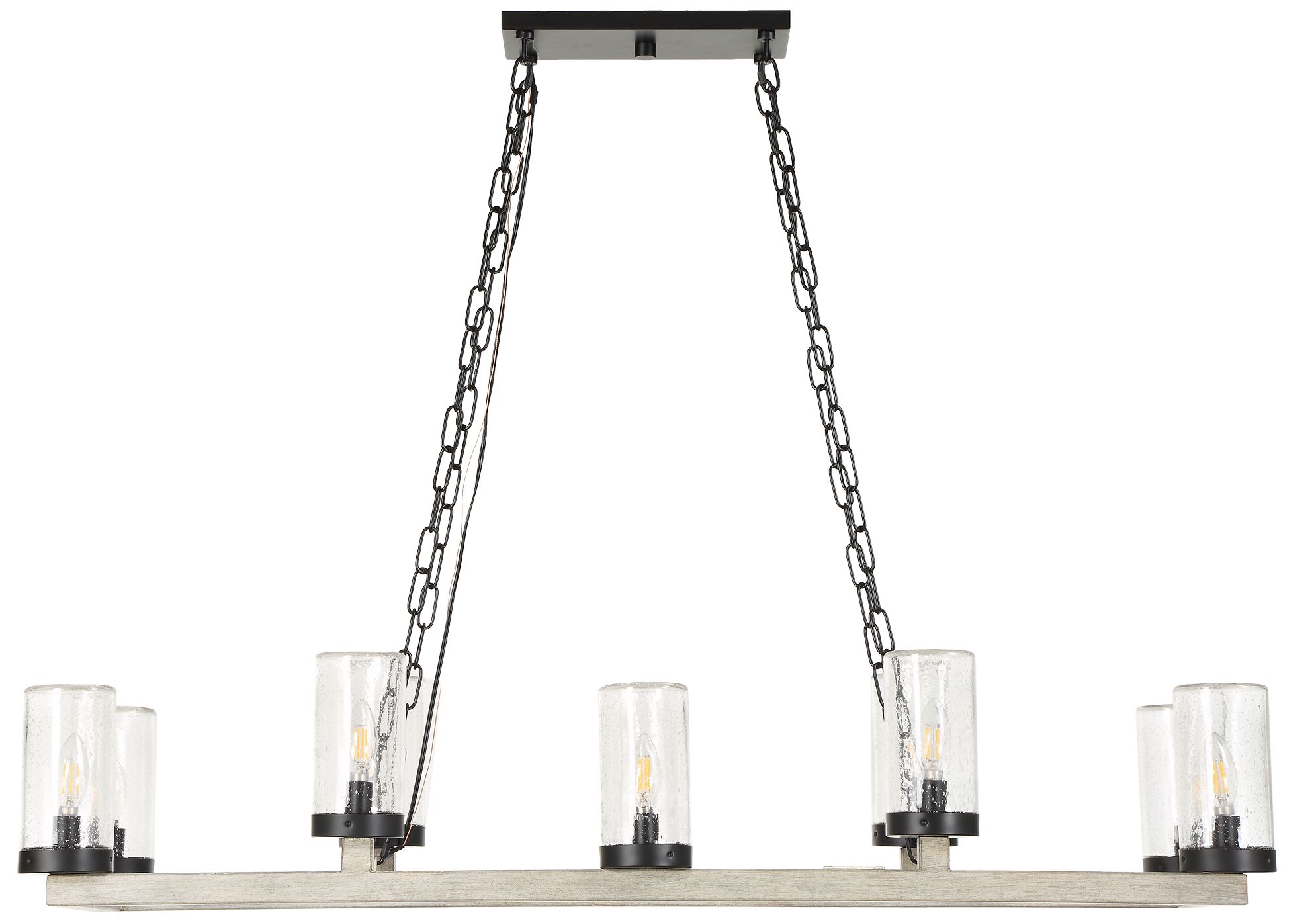 Image 3 Uttermost Edgecomb 48" Wide Gray and Blk 10-Lt Chandelier more views
