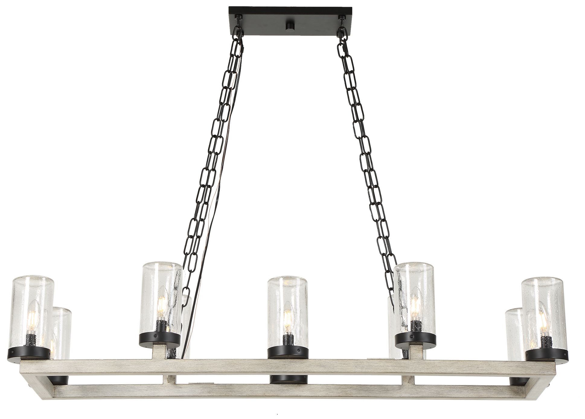 Image 4 Uttermost Edgecomb 48" Wide Gray and Blk 10-Lt Chandelier more views
