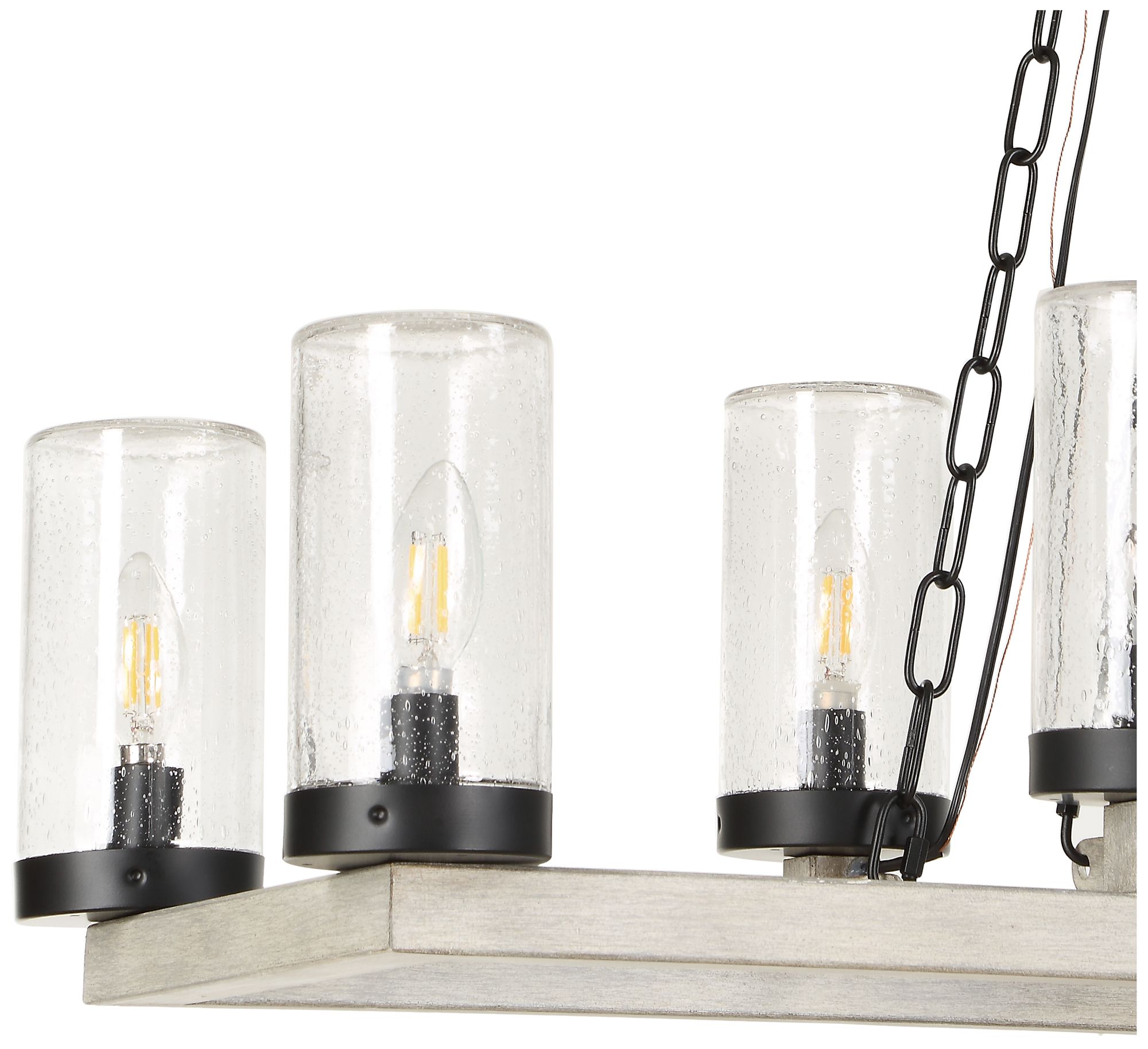 Image 5 Uttermost Edgecomb 48" Wide Gray and Blk 10-Lt Chandelier more views