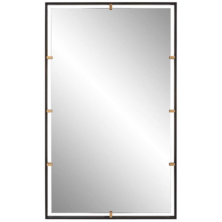 Image 1 Uttermost Egon 29.875 inch W x 50 inch H Rectangular Bronze Mirror