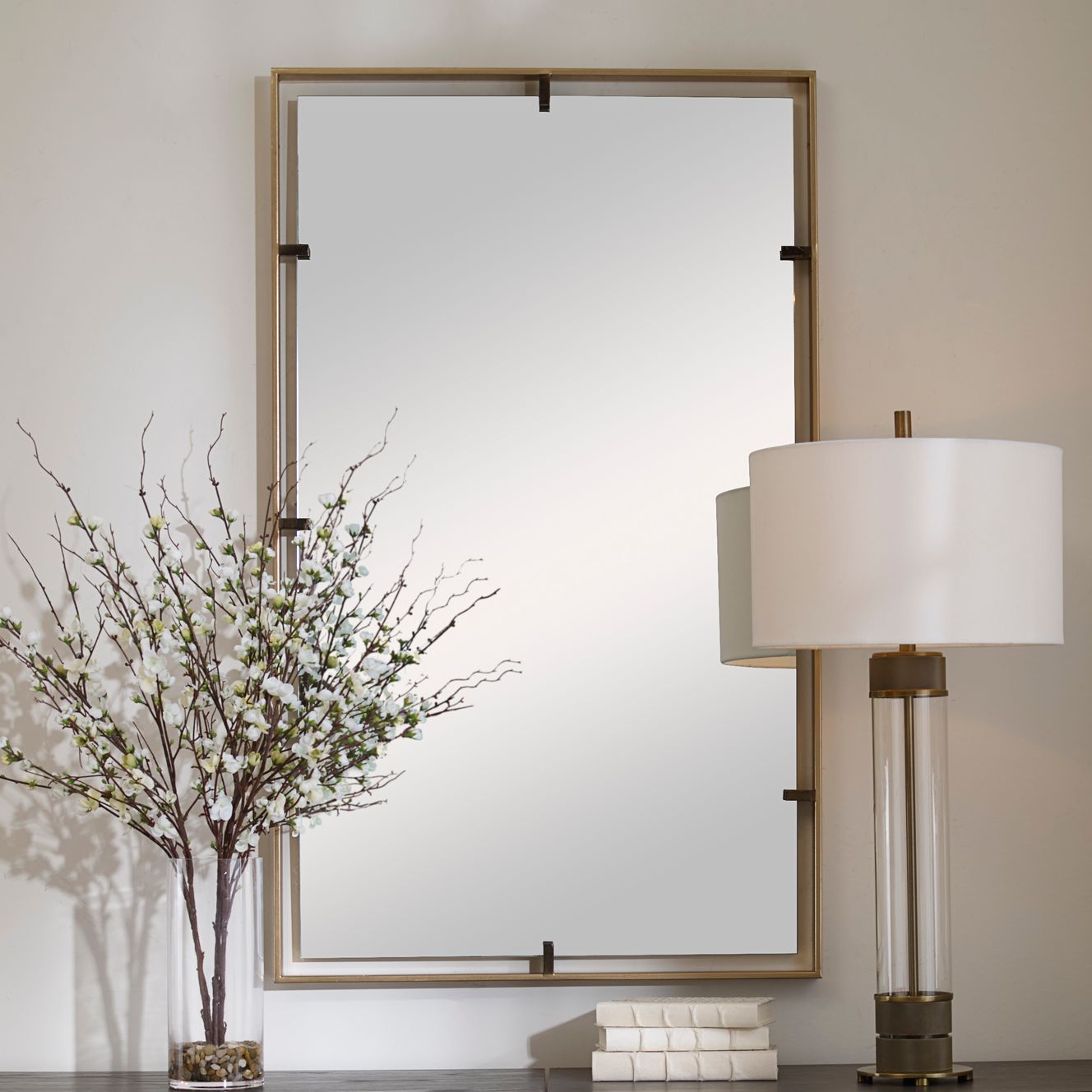 Uttermost Mirrors Page 2 Lamps Plus   Uttermost Egon Warm Gold 30 X 50 Rectangular Wall Mirror  288v0cropped 