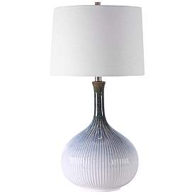 Image2 of Uttermost Eichler 28" Cream Blue Modern Ceramic Table Lamp