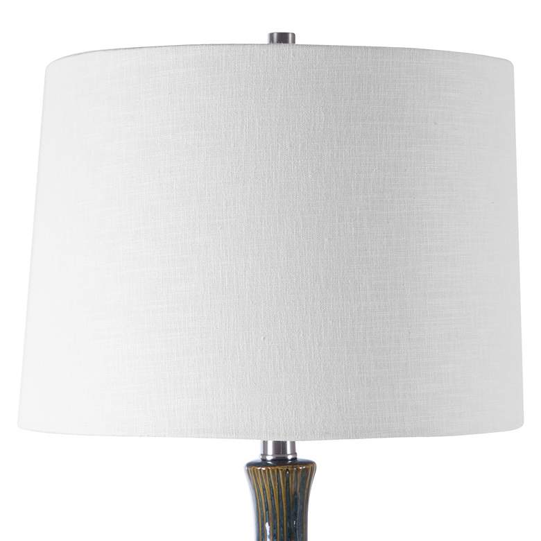 Image 3 Uttermost Eichler 28 inch Cream Blue Modern Ceramic Table Lamp more views