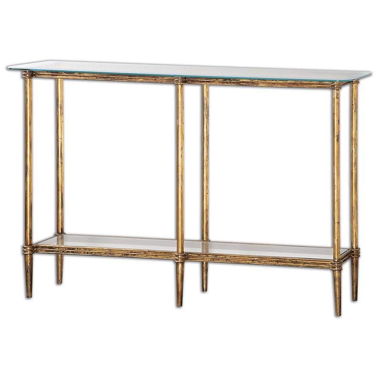 Image 2 Uttermost Elenio 54" Wide Gold Leaf Console Table