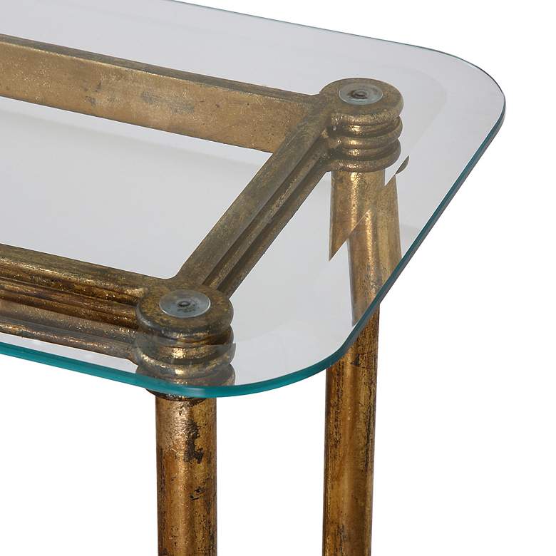 Image 3 Uttermost Elenio 54" Wide Gold Leaf Console Table more views