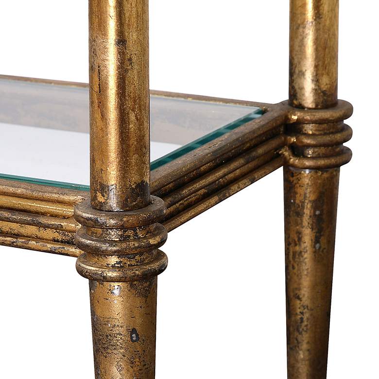 Image 4 Uttermost Elenio 54" Wide Gold Leaf Console Table more views