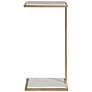 Uttermost Elevate 20" H White Marble and Brass Drink Table