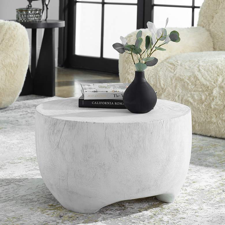 Image 1 Uttermost Elevate 23.5" x 13.5" White Wood Coffee Table