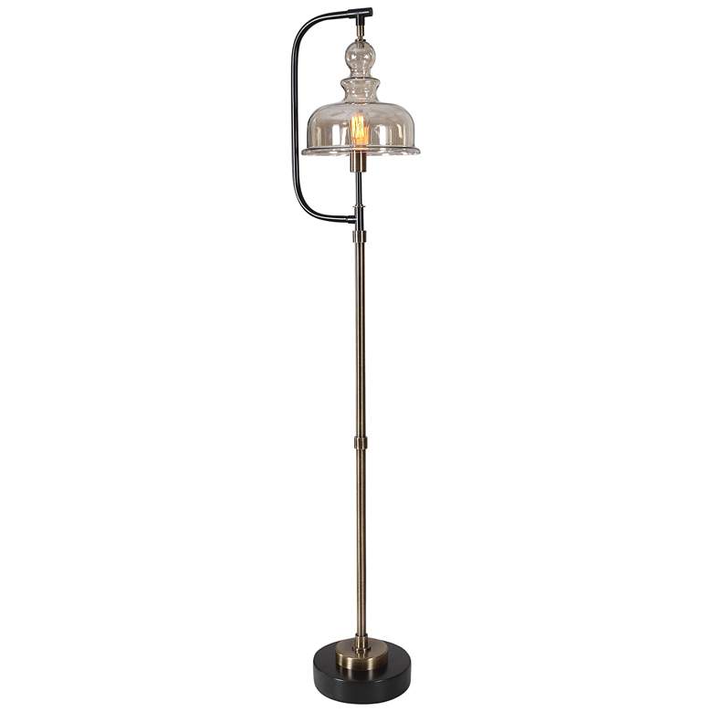 Image 2 Uttermost Elieser 68 1/2" Brushed Brass and Aged Black Floor Lamp