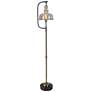 Uttermost Elieser 68 1/2" Brushed Brass and Aged Black Floor Lamp