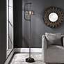 Uttermost Elieser Brushed Brass and Aged Black Floor Lamp