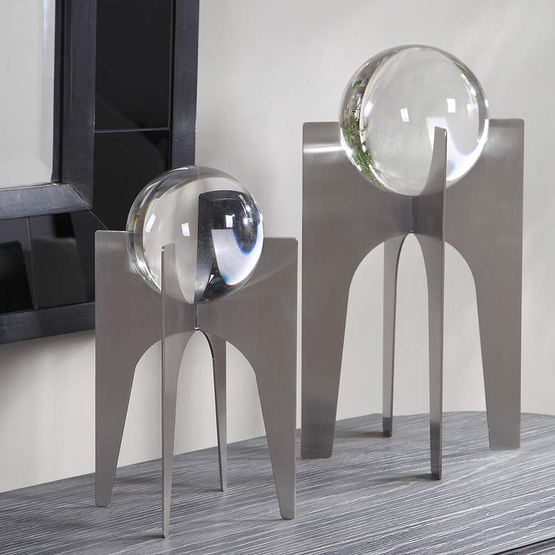 Image 1 Uttermost Ellianna 15 3/4" High Crystal Sculptures Set of 2